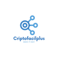 Un logo azul para una empresa llamada cryptofacilplus.